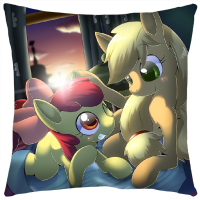 My little Pony Apple jack & Apple bloom kussen 40x40 cm (sloop + kussen)